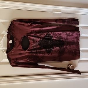 Affliction LS key hole shirt